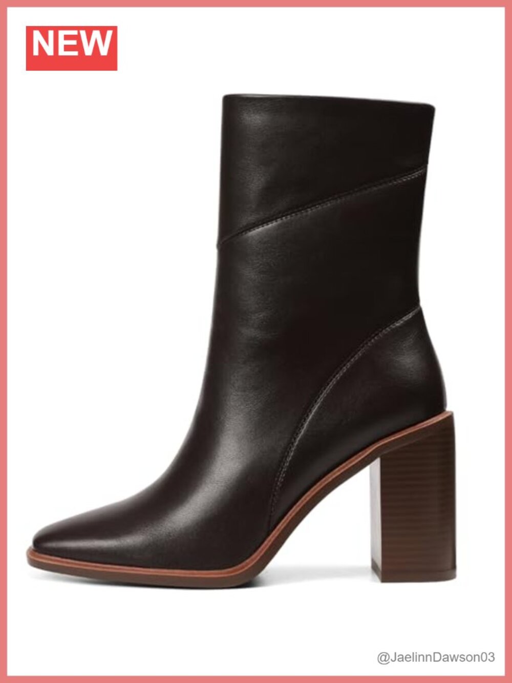 Women's Ankle Boots Chunky Block Heel Square Toe Faux Leather